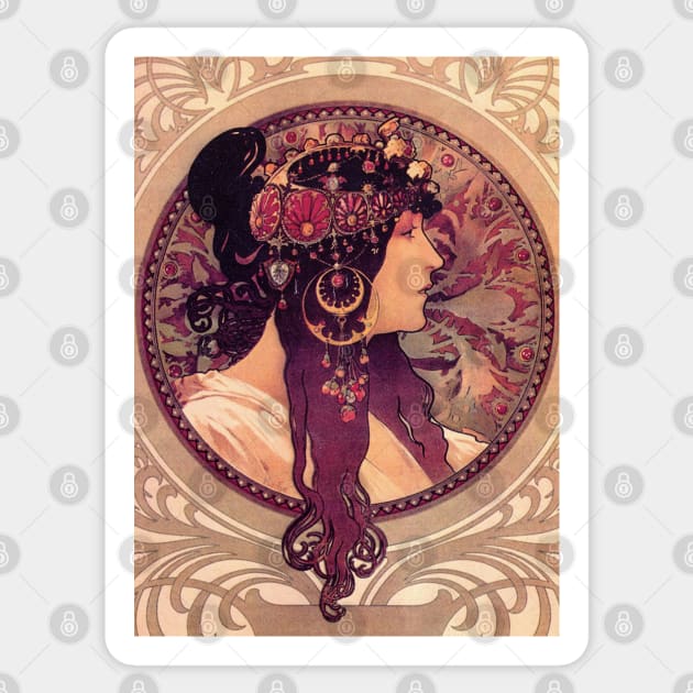 Alphonse Mucha 00 Sticker by immortalpeaches